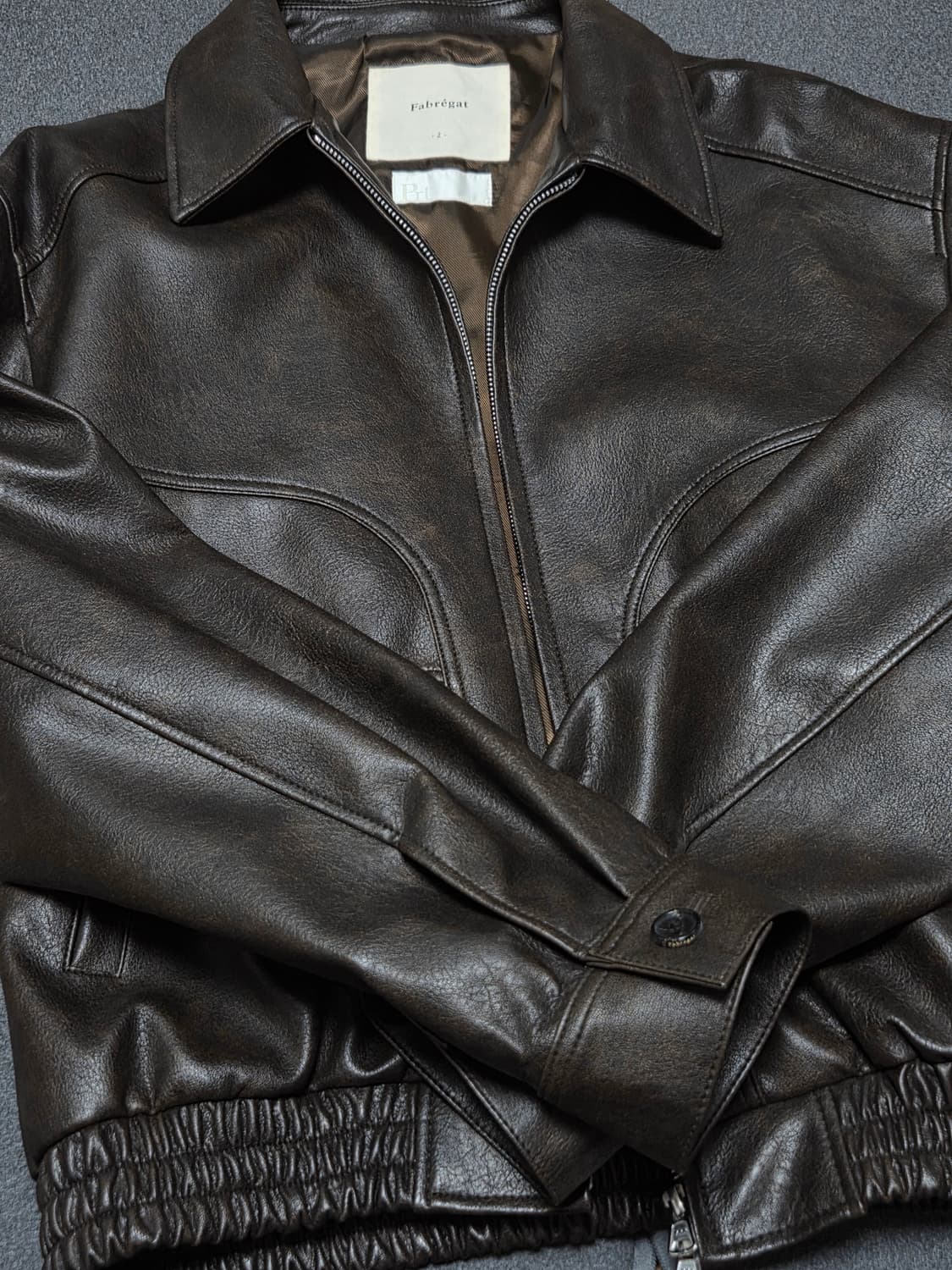 파브레가 PRT 플라잉 레더 봄버 자켓 브라운 2사이즈 상품이미지3