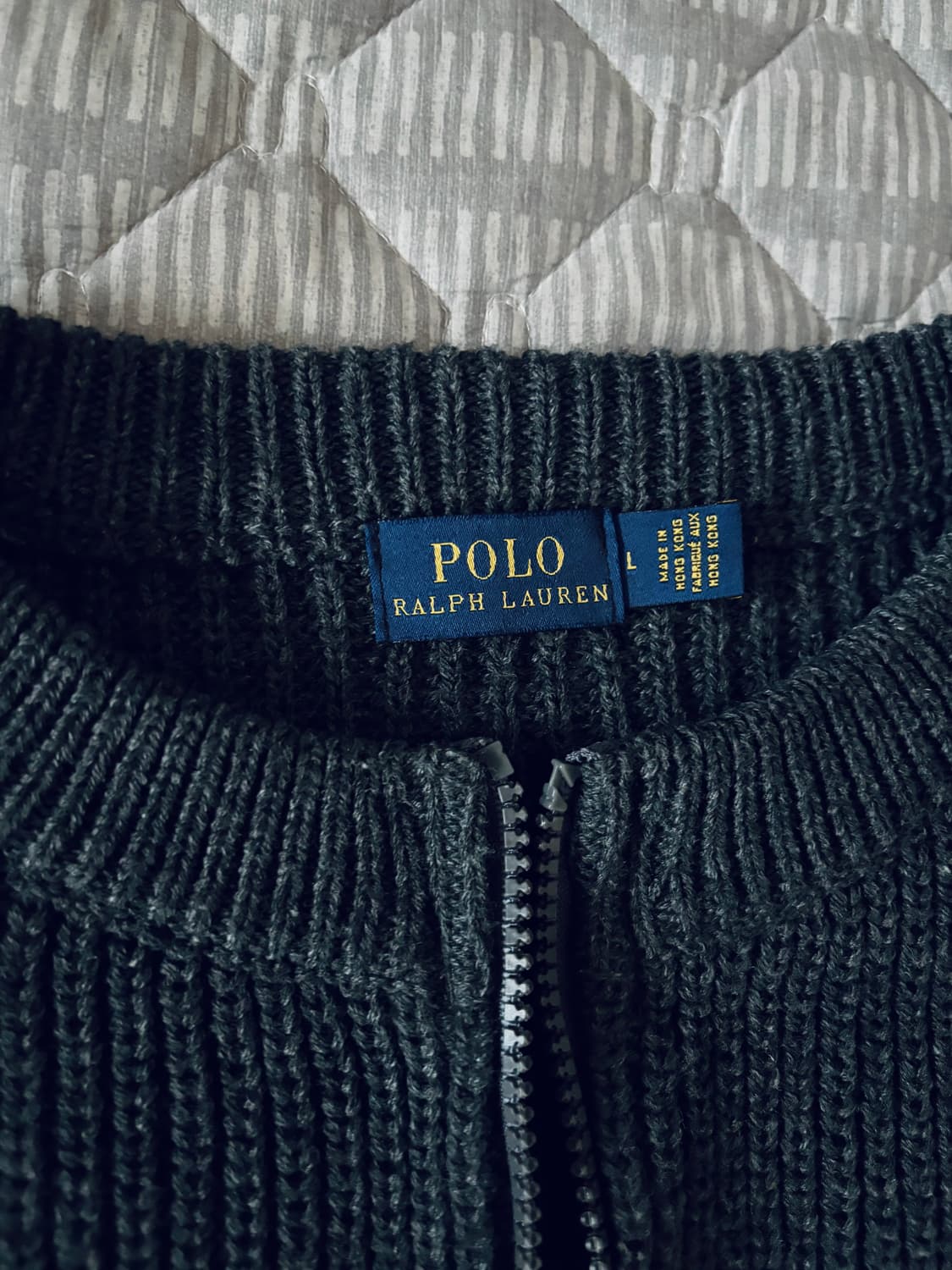 폴로 랄프 로렌 니트 집업 크롭 가디건 차콜 L사이즈 상품이미지2
