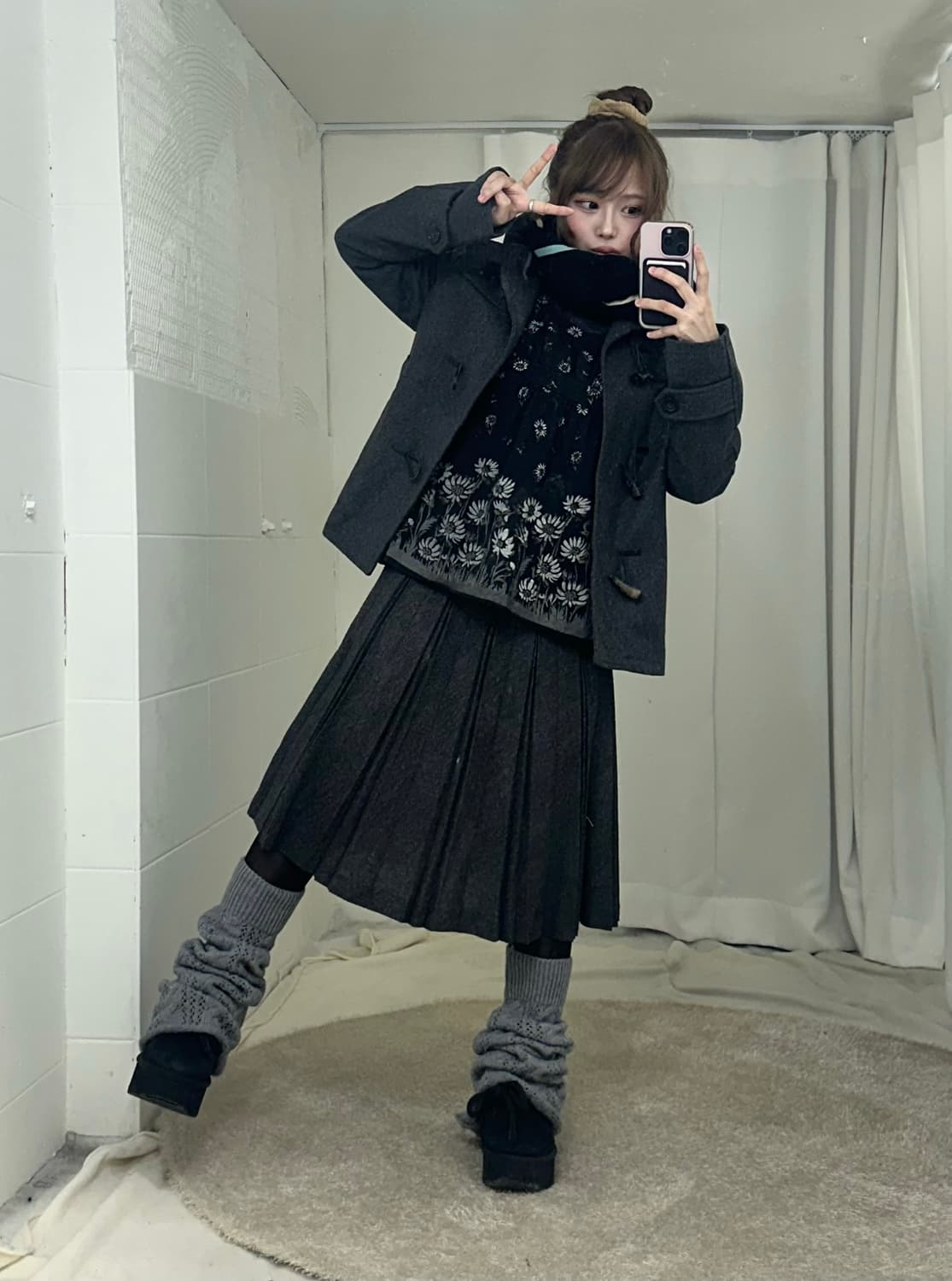 그레이 너드 니혼진 떡볶이코트 코디세트 상품이미지1