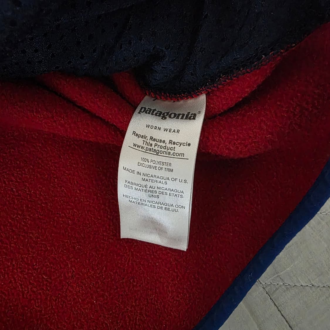 [XL] 빈티지 파타고니아 신칠라 스냅 후드 풀집업 레드/네이비 상품이미지6