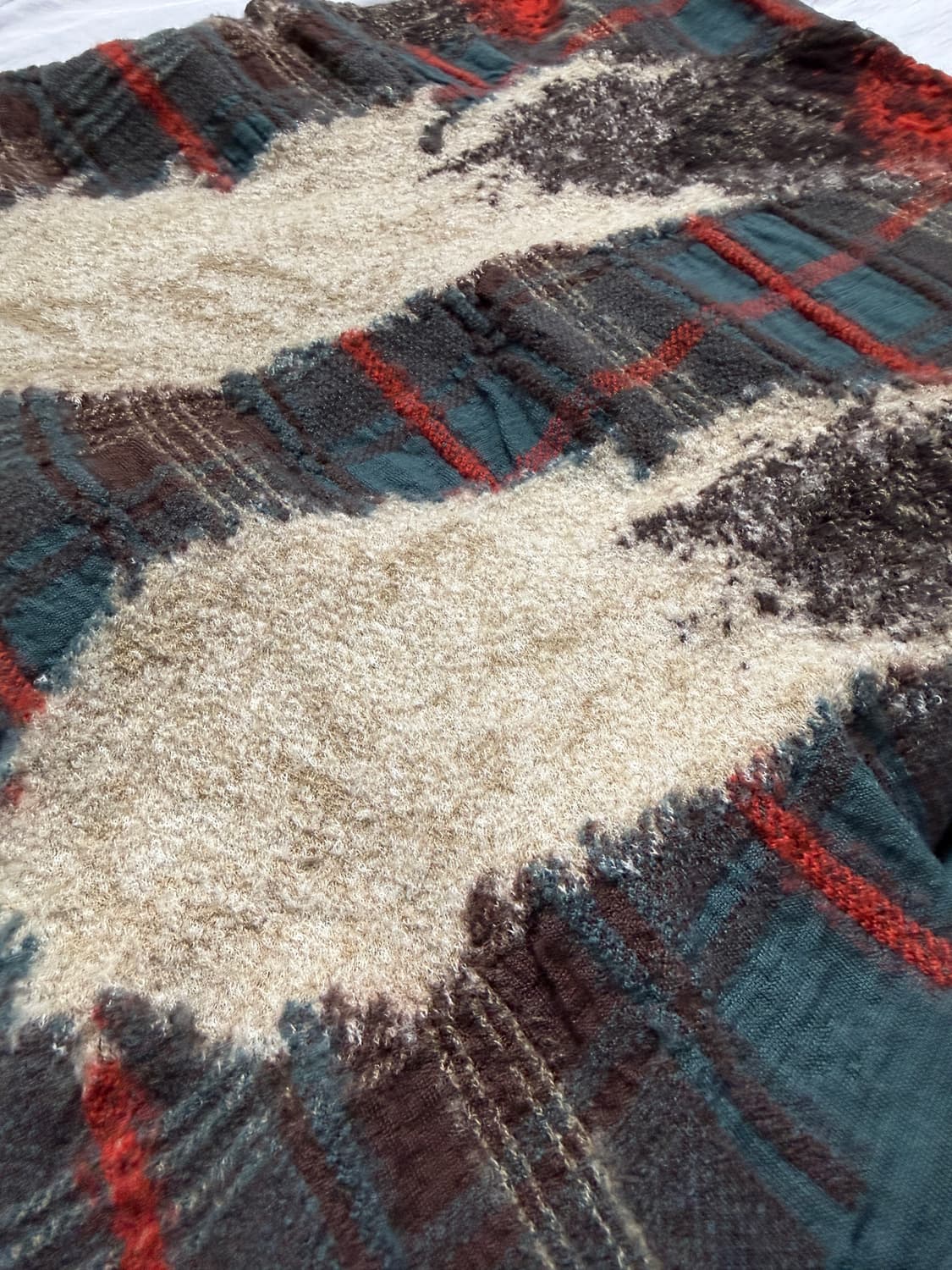 캐피탈 축융 울 머플러 페더 타탄 그린 상품이미지4