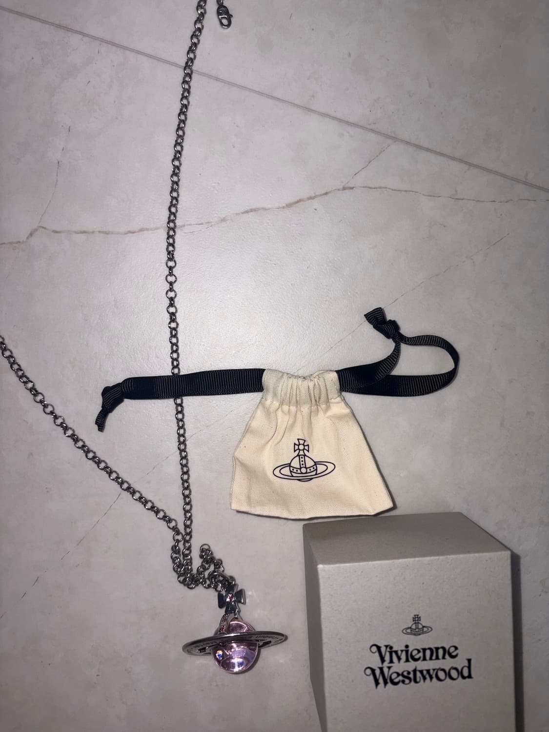 비비안웨스트우드 빅 orb 핑크 목걸이 상품이미지3