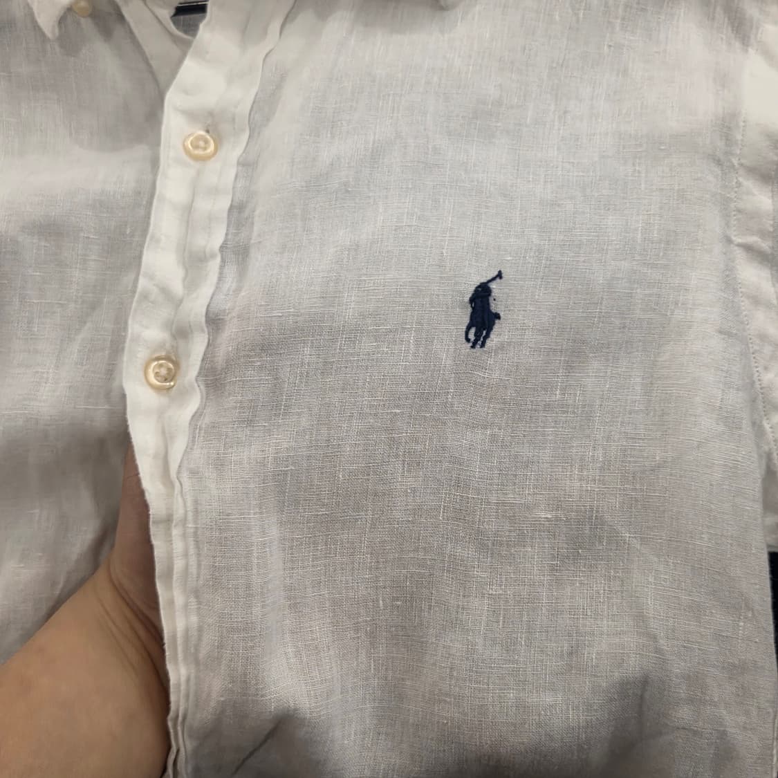 폴로 린넨 셔츠 화이트 클래식핏 m 상품이미지7