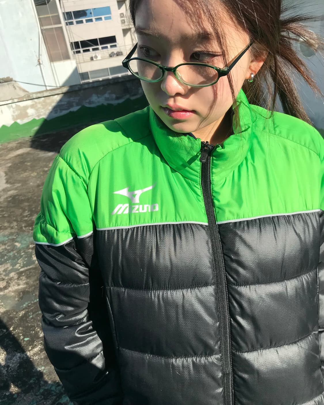 미즈노 형광팬 한 줄 패딩  상품이미지1