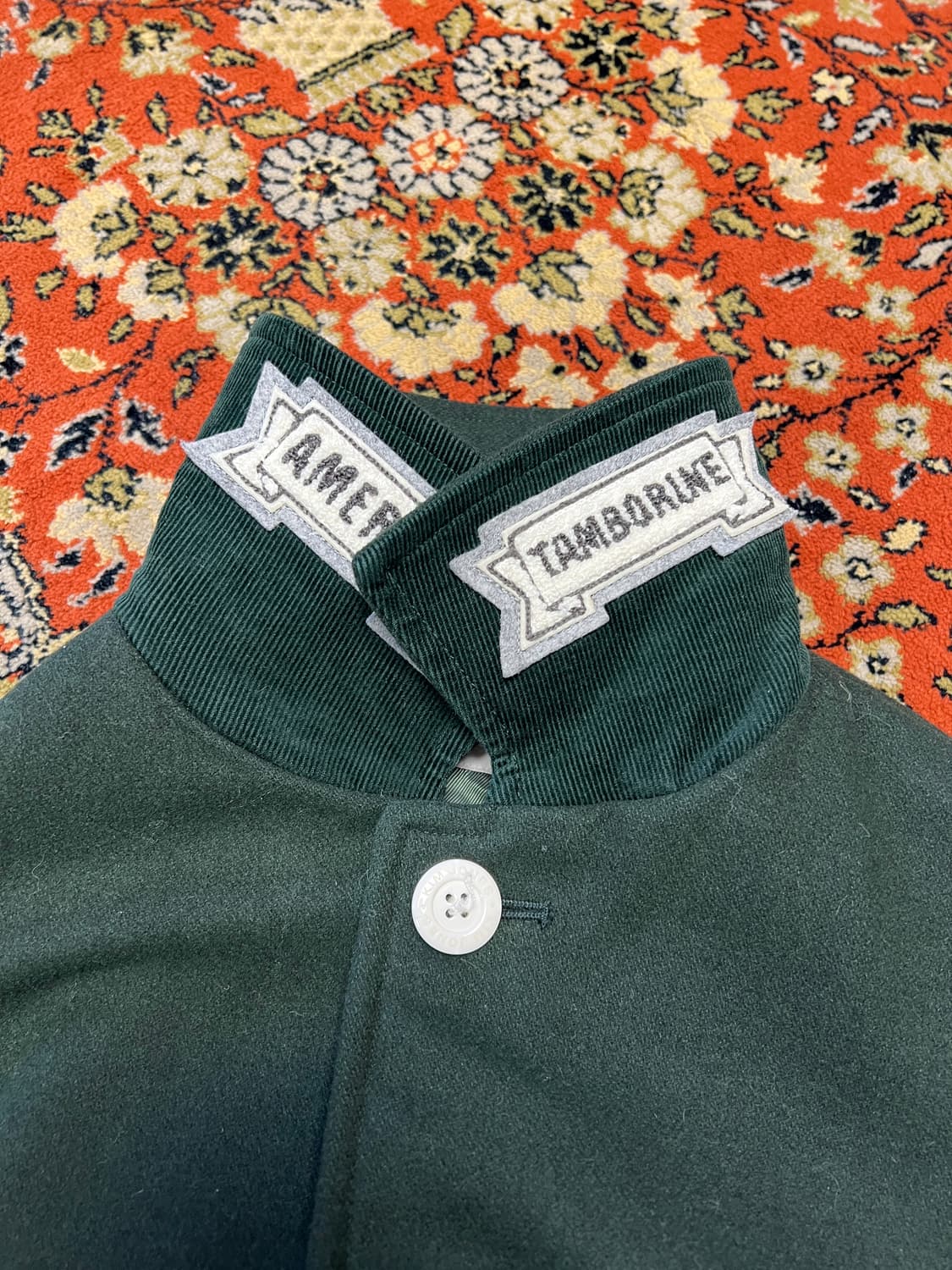 [L] 킴존스 X GU 콜라보 울 블렌디드 워크 코트 자켓 그린 상품이미지4