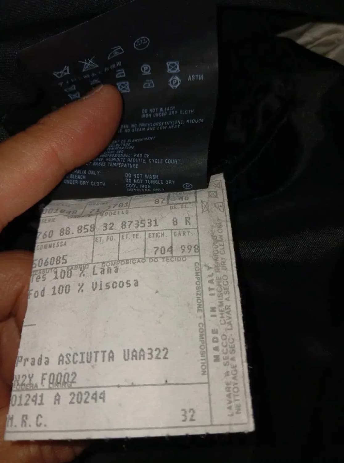 PRADA FINE WOOL NOTCHED SINGLE BLAZER 상품이미지9