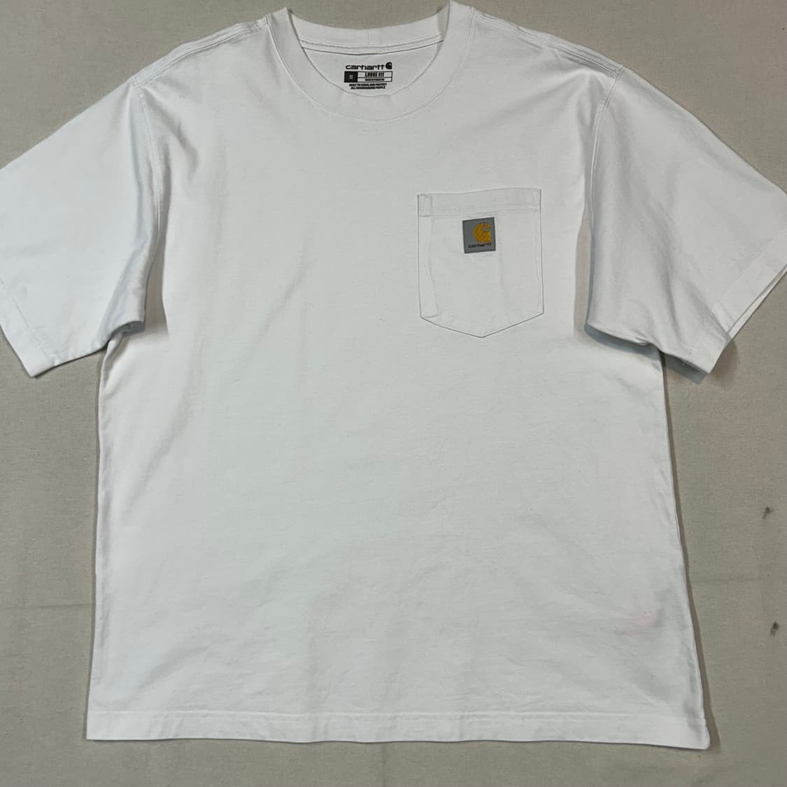 M) 칼하트 루즈핏 포켓 반팔티 화이트 상품이미지2