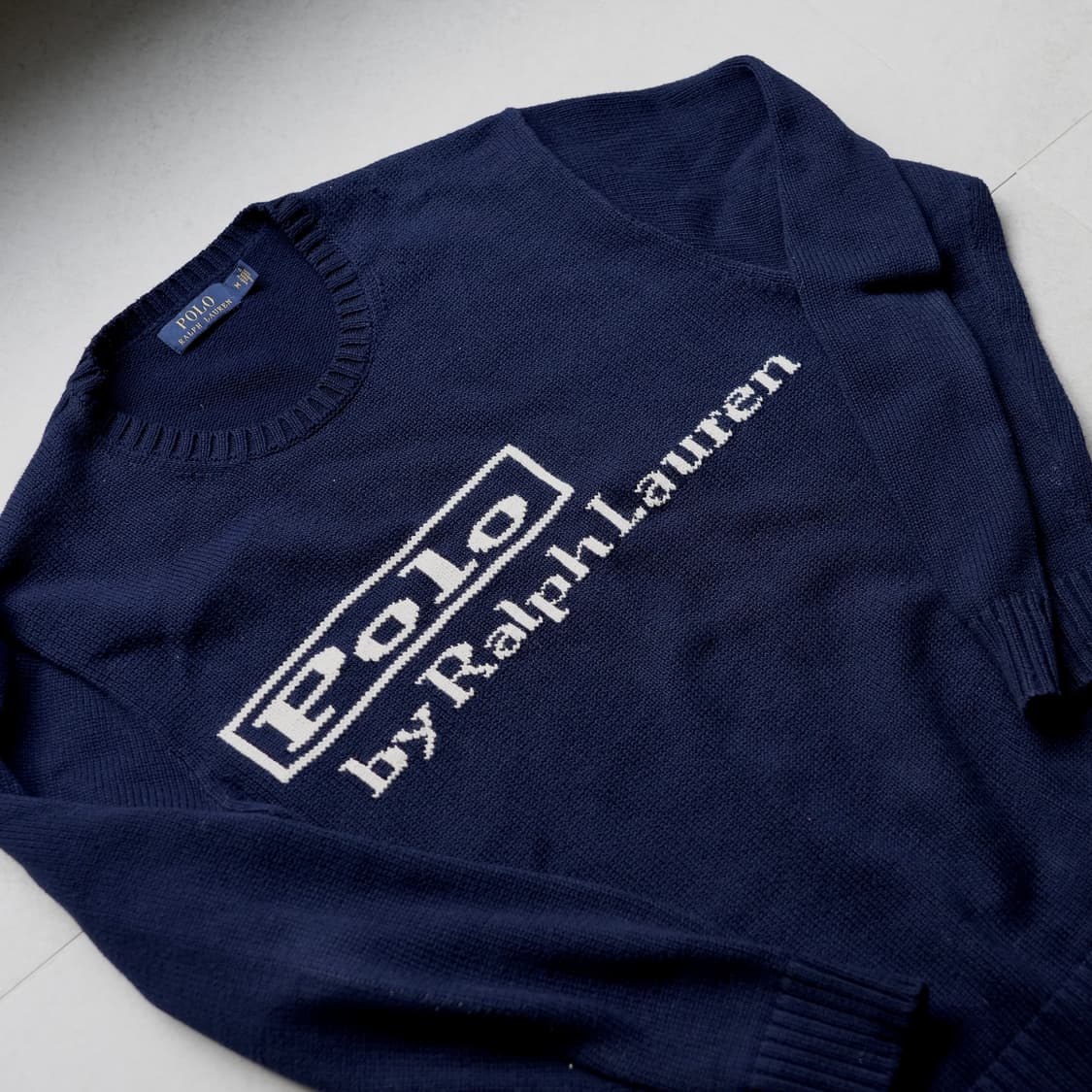폴로 로고 니트 네이비 상품이미지1