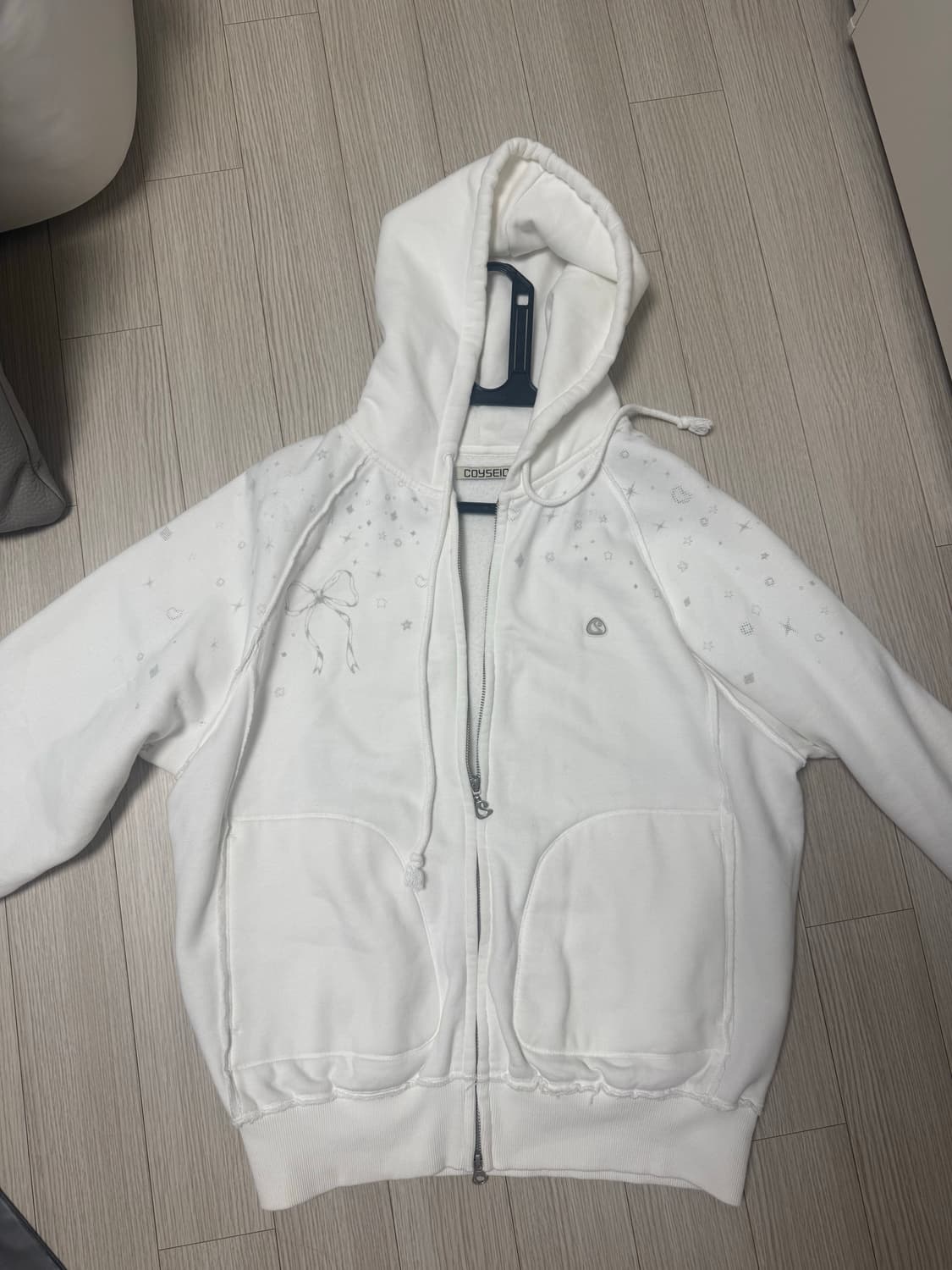 코이세이오 트윙클 후드 집업 화이트 상품이미지2