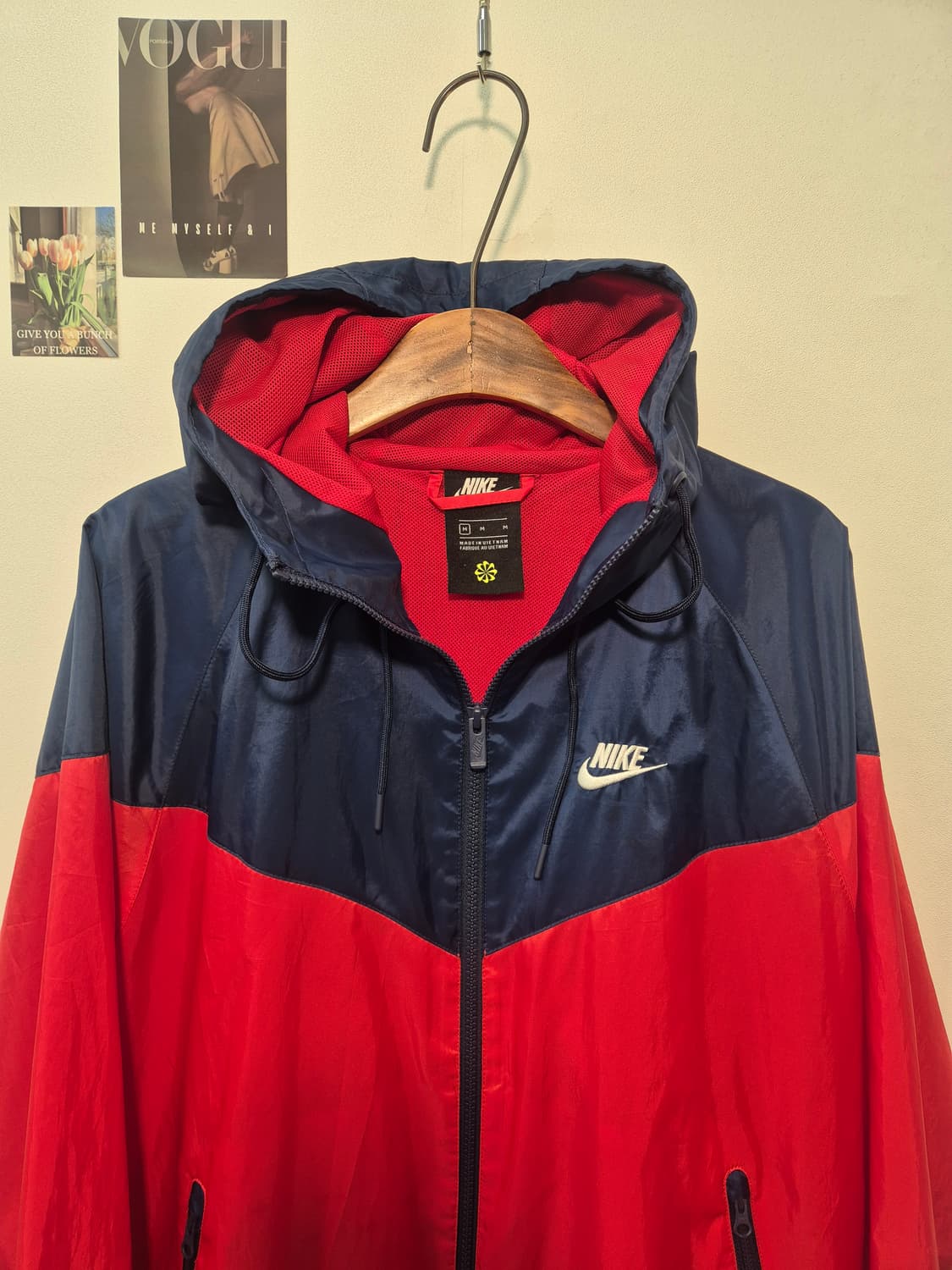 나이키 윈드러너 바람막이 M 레드/네이비
 상품이미지2