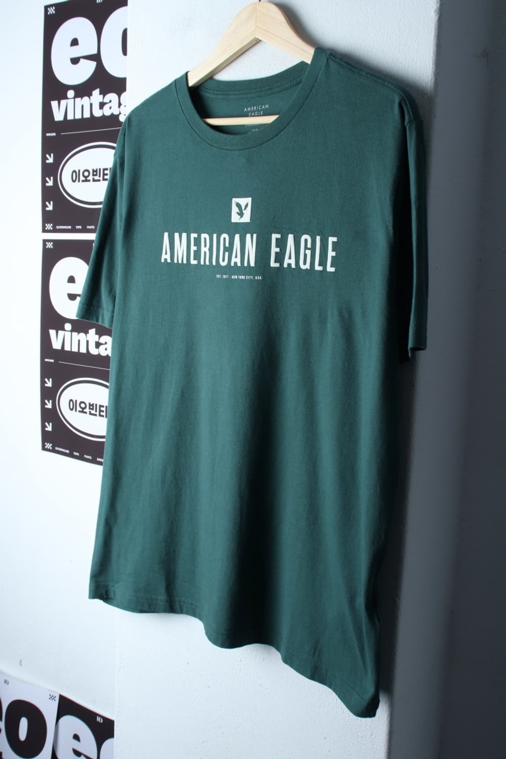 (L-XL) 아메리칸 이글 반팔 티셔츠 빅로고 그린 아메카지-H32426 상품이미지1