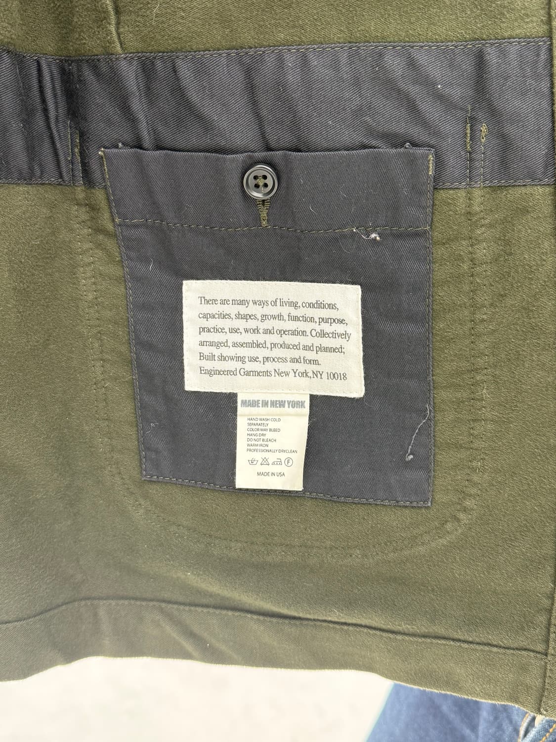 엔지니어드가먼츠 베드포드 M 몰스킨 올리브 상품이미지4