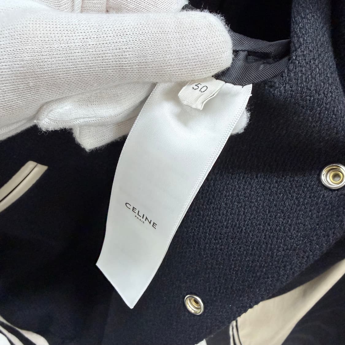 [S+급/50] 셀린느 C로고 테디 바시티 자켓 블랙 상품이미지6