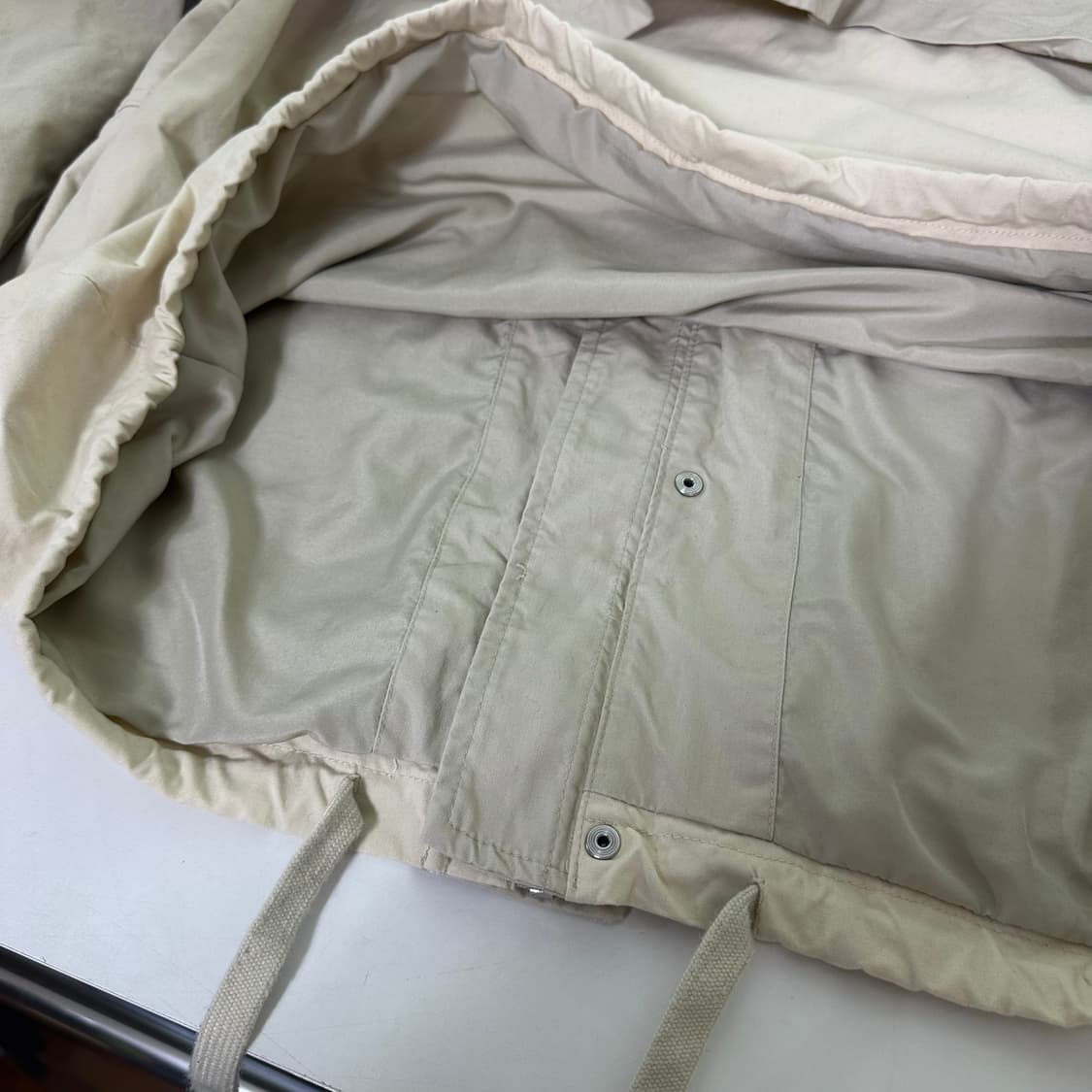 L-XL 흐앤므 H&M 오버핏 라이트베이지 밑단스트링 코튼 야상자켓 상품이미지8