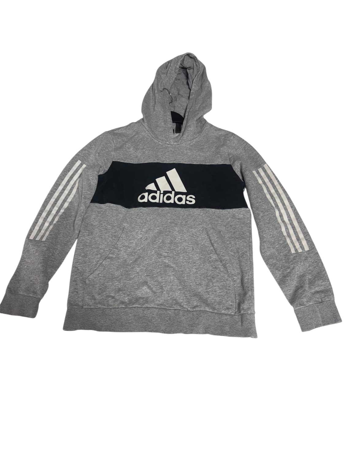 Adidas Grey Navy 3-Stripes Hoodie 160 상품이미지1