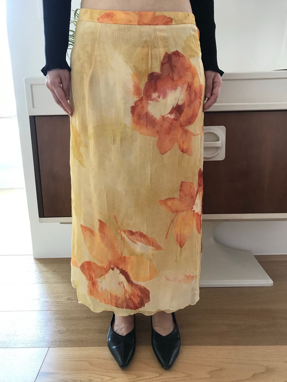 vintage flower pattern skirt (26inch) 상품이미지1