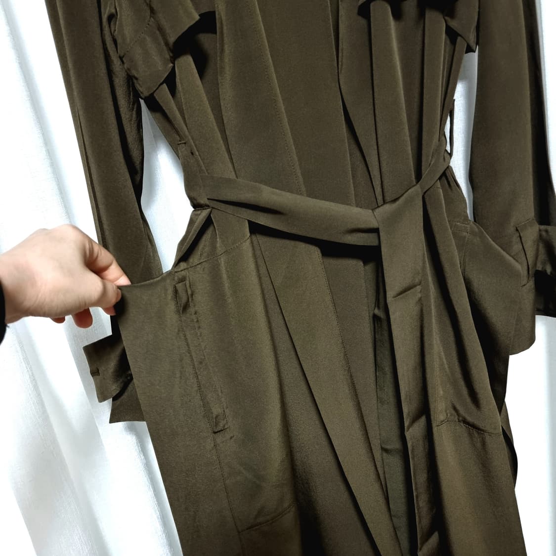 비비안웨스트우드 앵글로매니아 실크100% 트렌치코트 (표기38) 새상품 상품이미지5