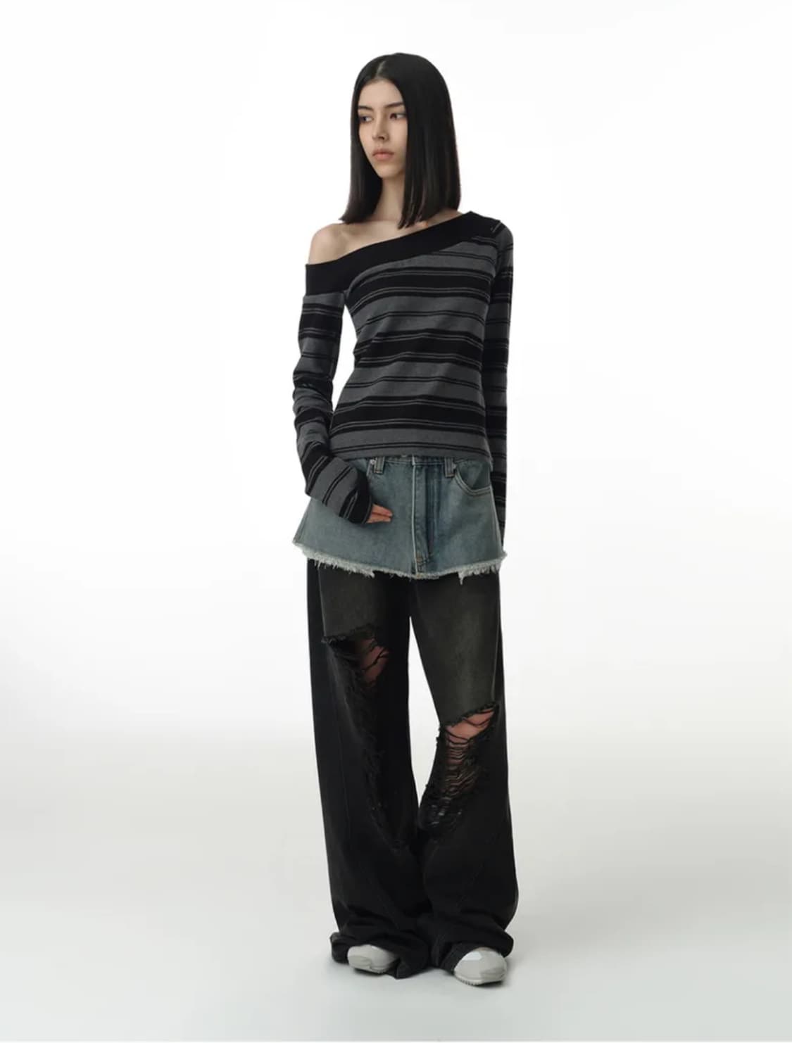 새상품) MILLO WOMEN ONE SHOULDE T-shirt 상품이미지1