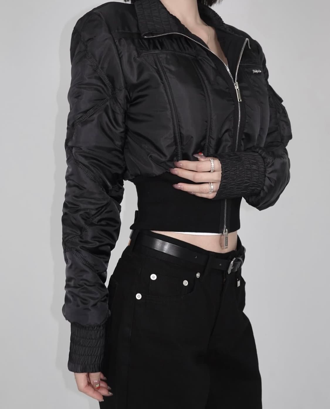 [새상품]페일제이드 빈티지 줄리 패디드 자켓 항공점퍼 블랙 상품이미지5