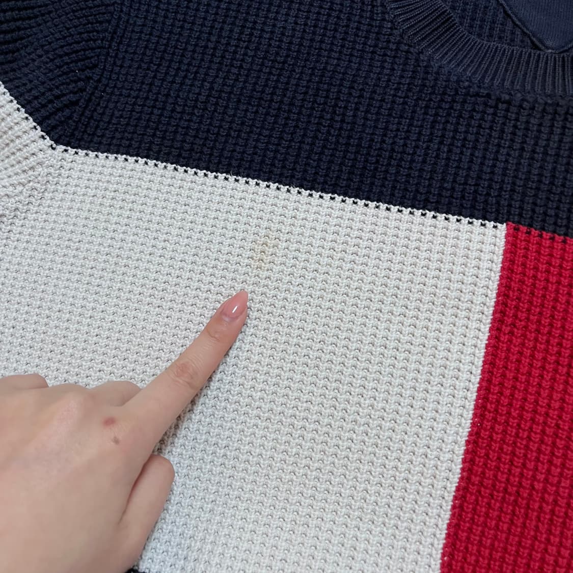 [정품] 타미 네이비 빅로고 라운드 니트 [ L ] 상품이미지6