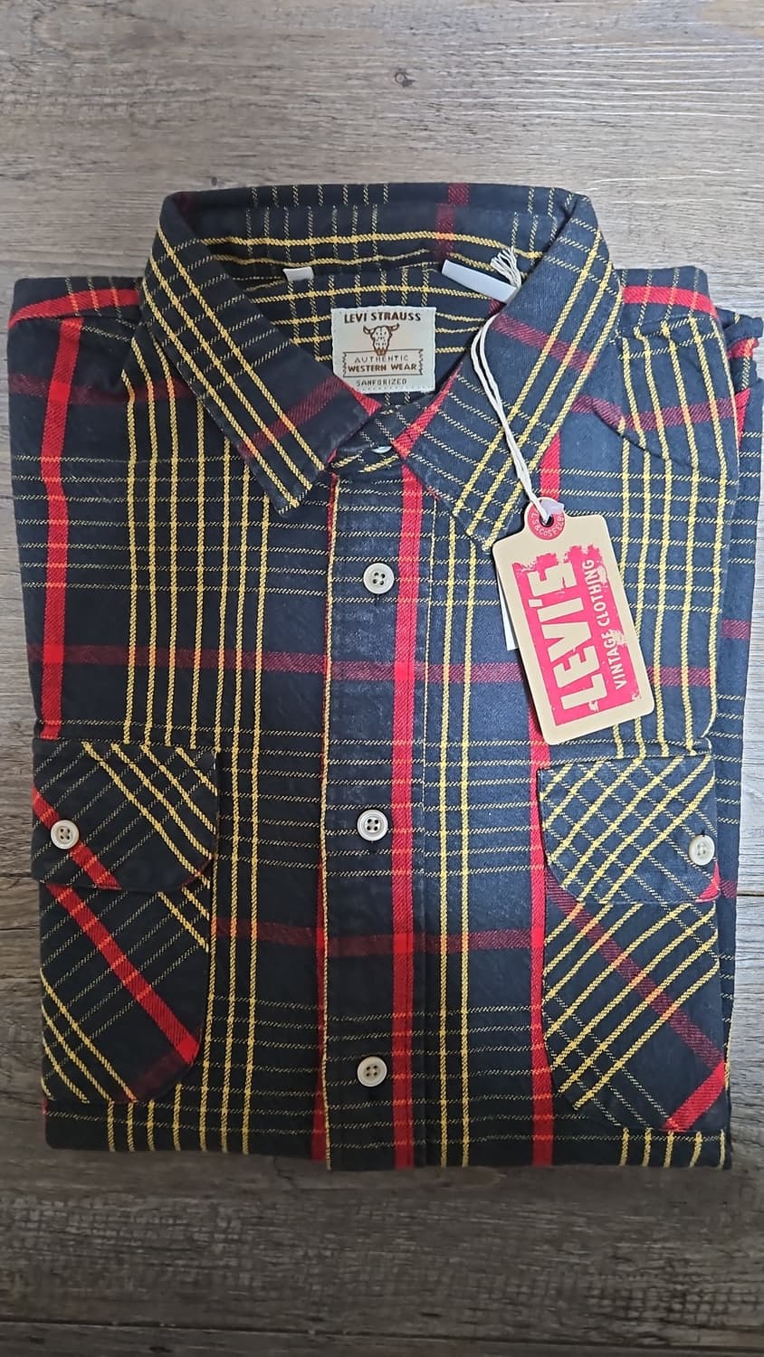 리바이스 LVC 1950's 숏혼 셔츠 멀티 체크 S 상품이미지3