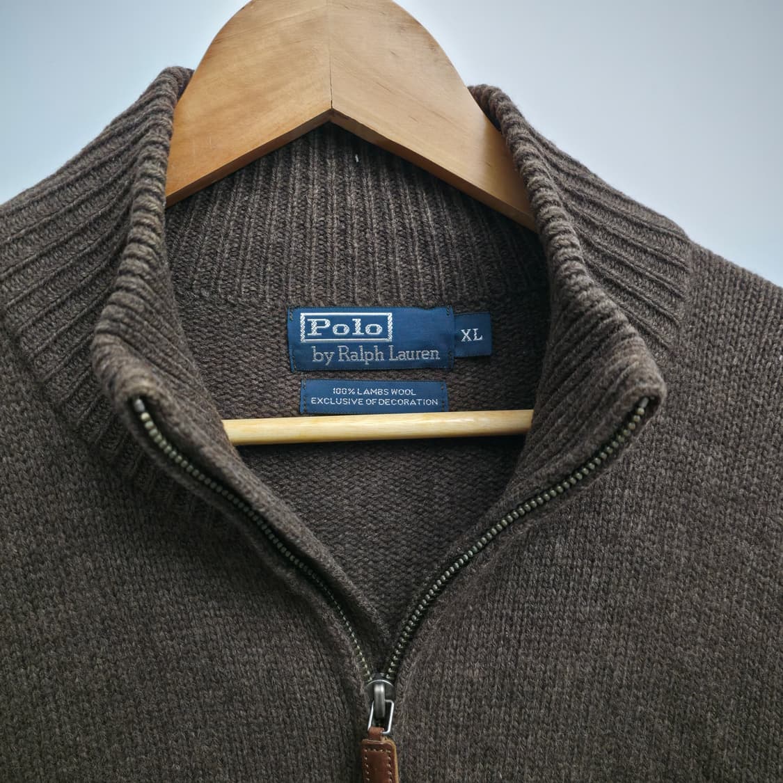 [XL] 폴로 랄프로렌 램스울 쿼터 집업 니트 브라운 상품이미지5
