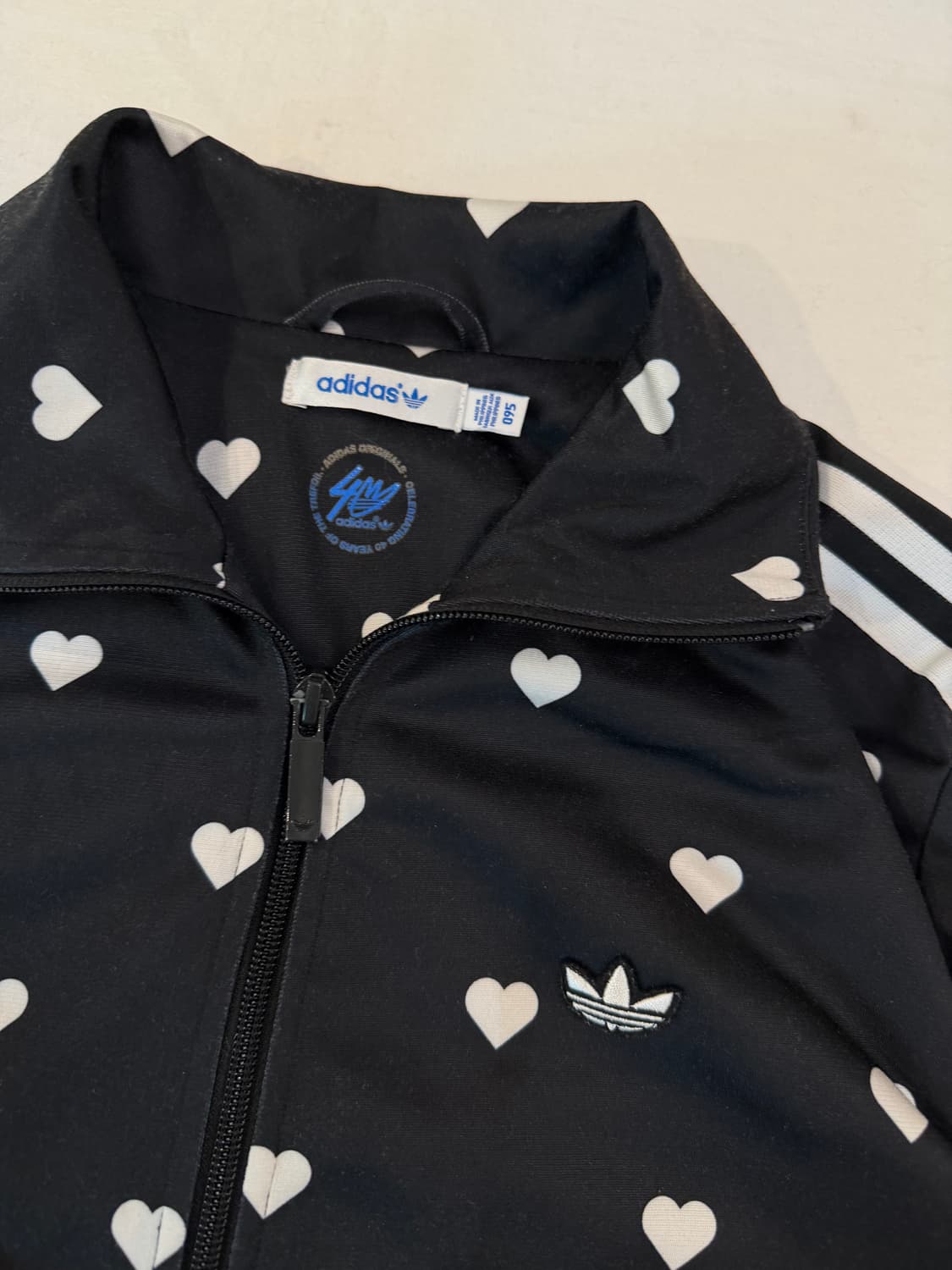 대장급 아디다스 하트 도트패턴 땡땡이 져지 블랙 상품이미지3