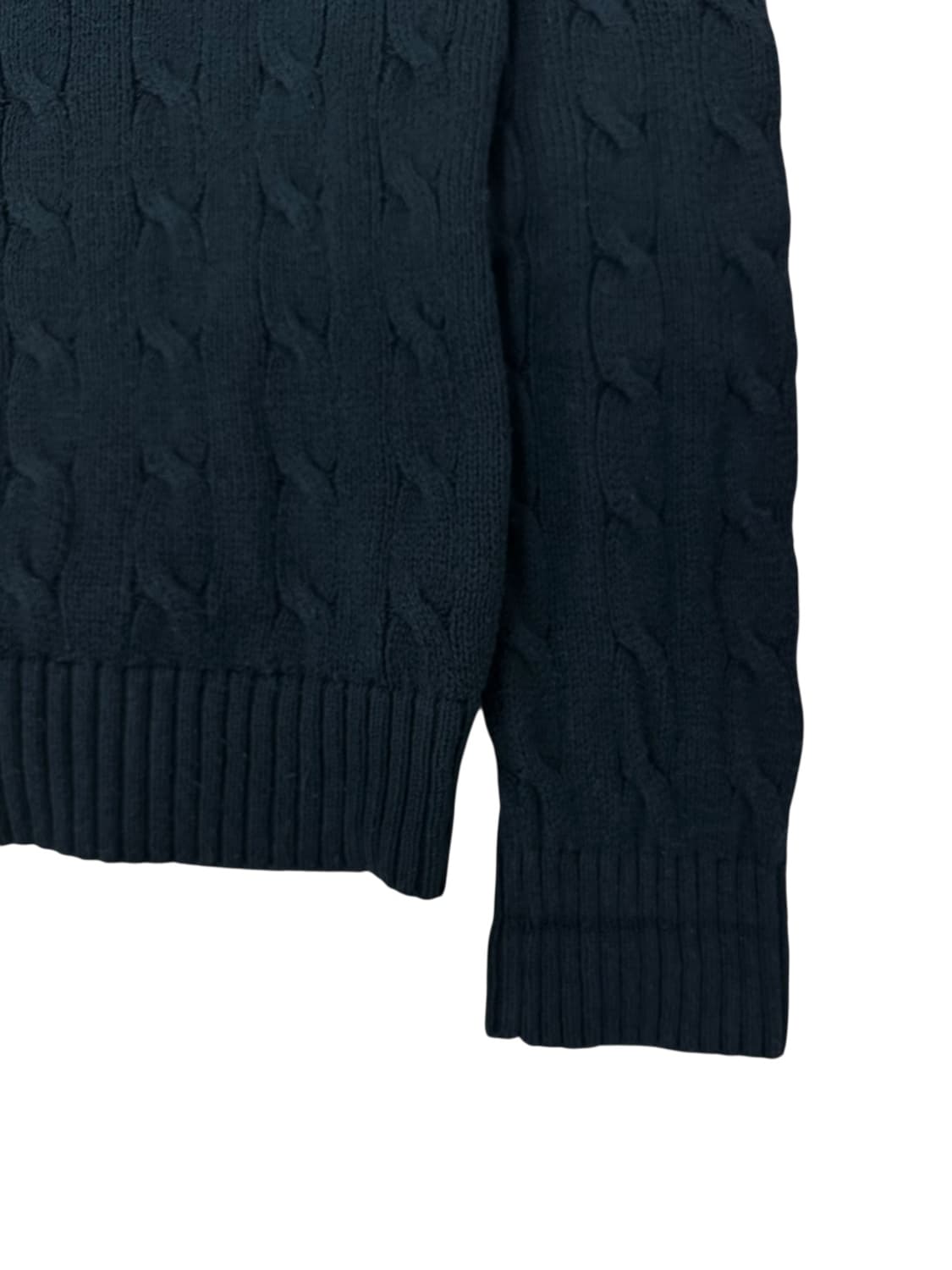 폴로 케이블 꽈배기 니트 블랙 (M) 상품이미지6