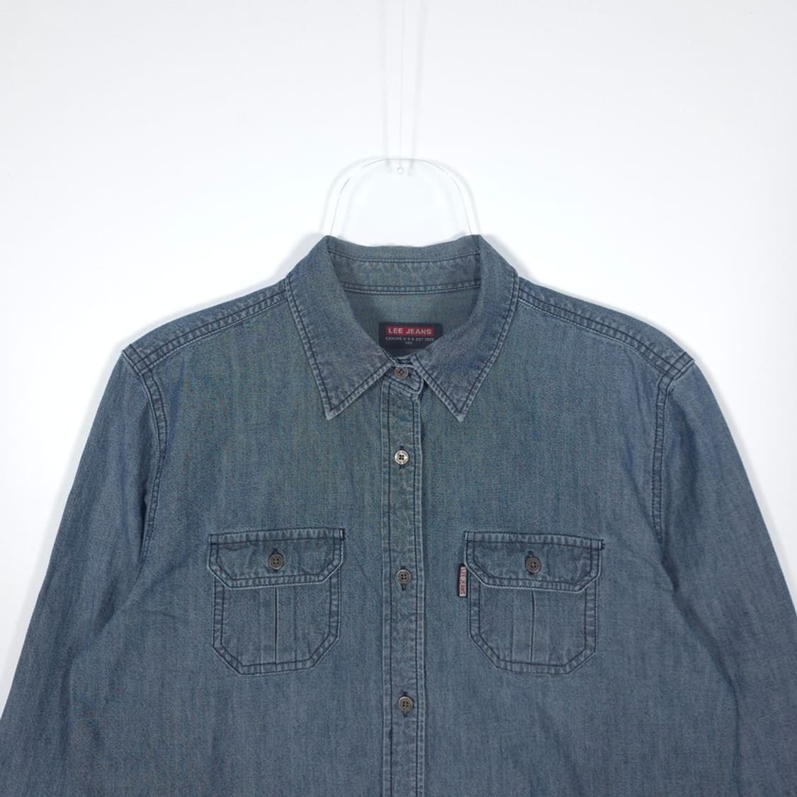 LEE JEANS 투포켓 샴브레이 데님 긴팔 셔츠 L 상품이미지3