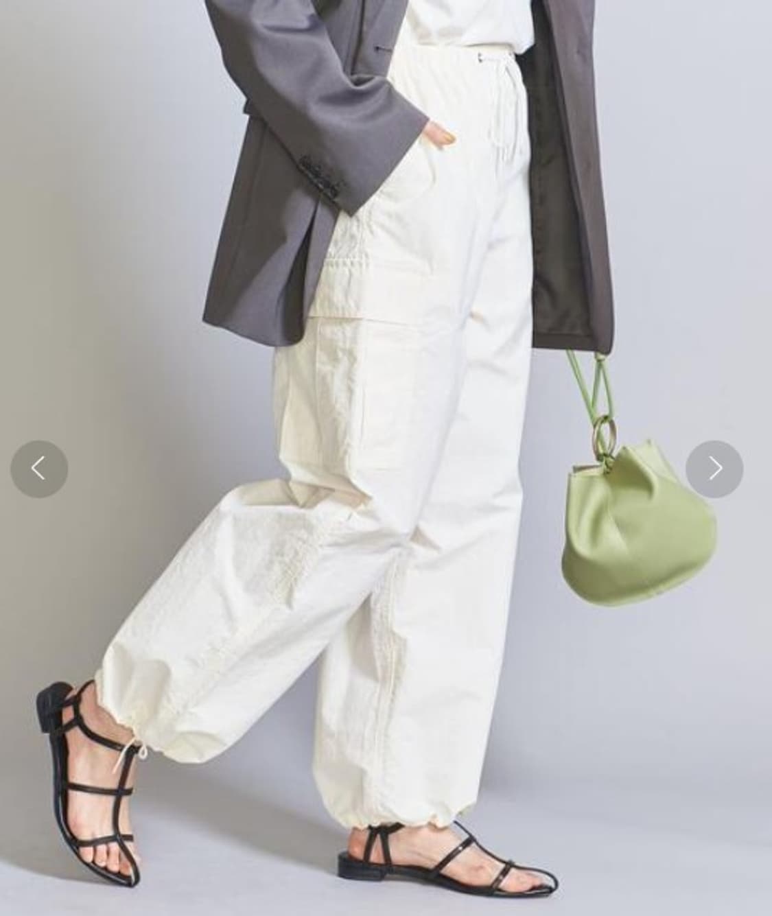 유나이티드 애로우즈 화이트 나일론카고 팬츠 상품이미지3