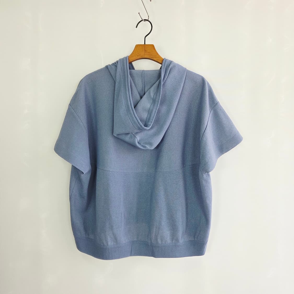 SYSTEM 시스템 반팔 니트 후드티 레터링 한섬 상품이미지2