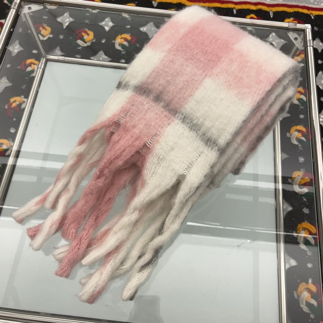 빈티지 폭닥 여리 딸기우유 체크 목도리 C07916 상품이미지3