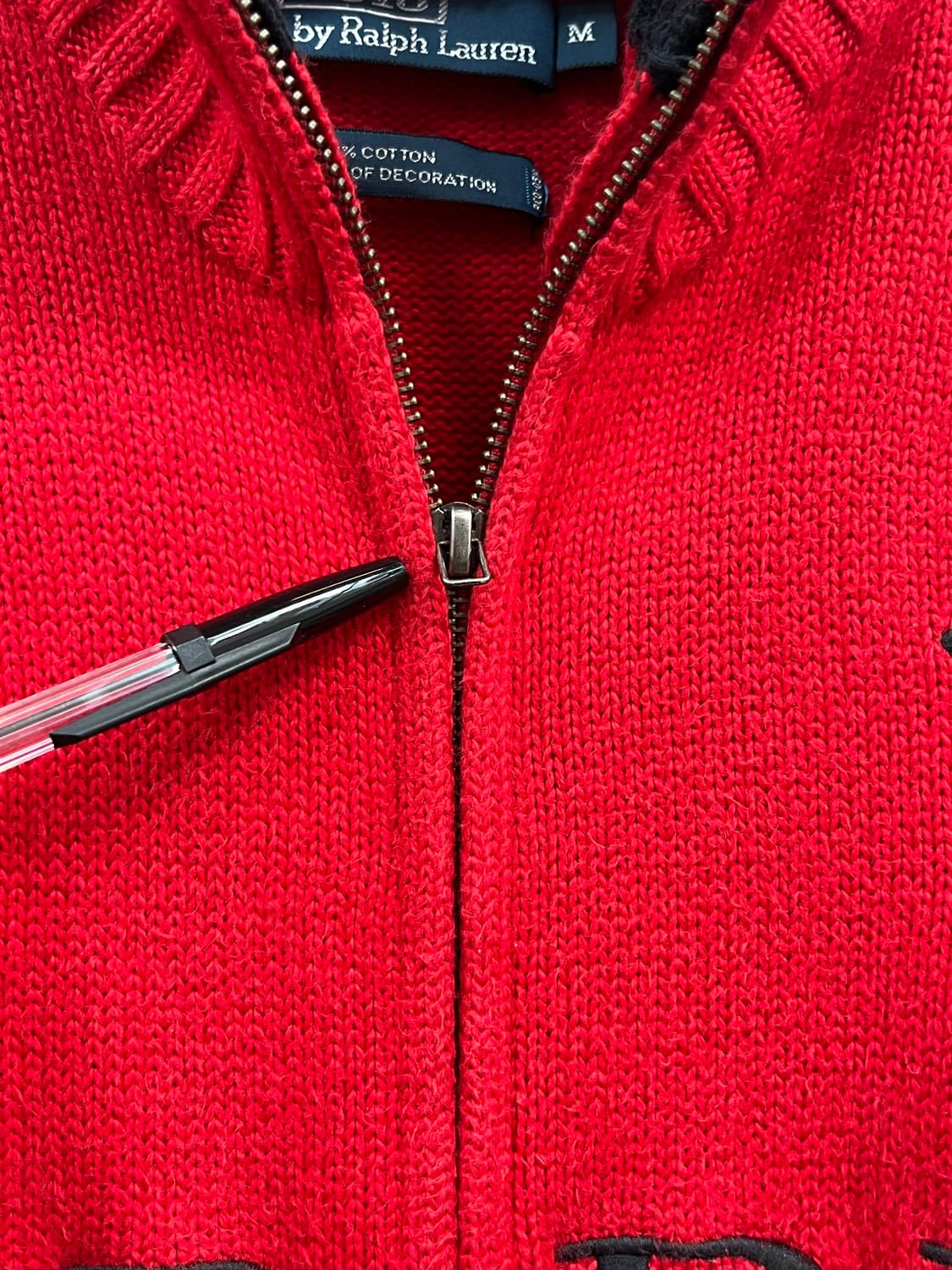 Polo Ralph Lauren 레드 니트 투웨이 집업 M 상품이미지9