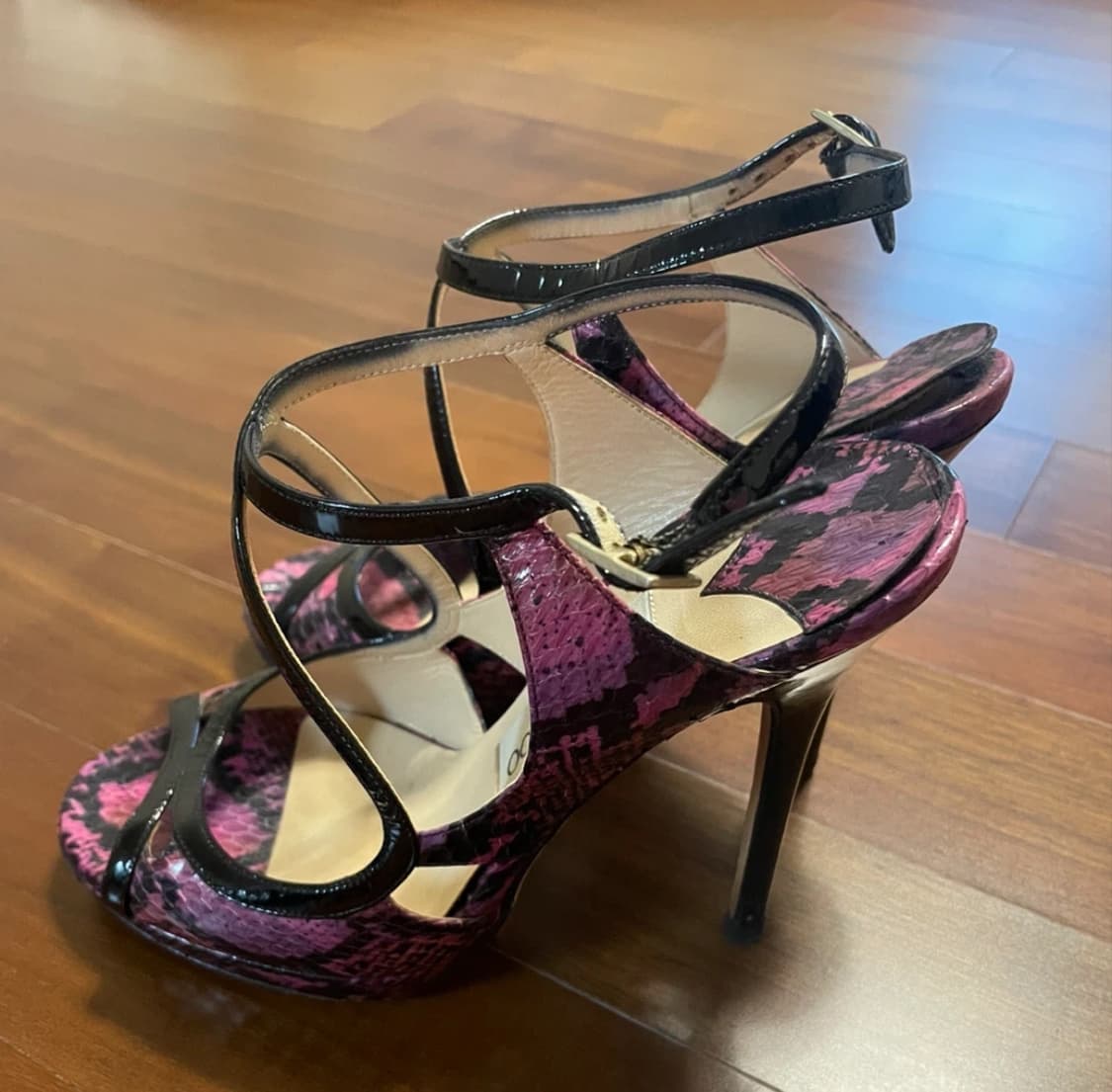 지미추 Jimmy Choo 핑크 퍼플 스네이크 하이힐 상품이미지3