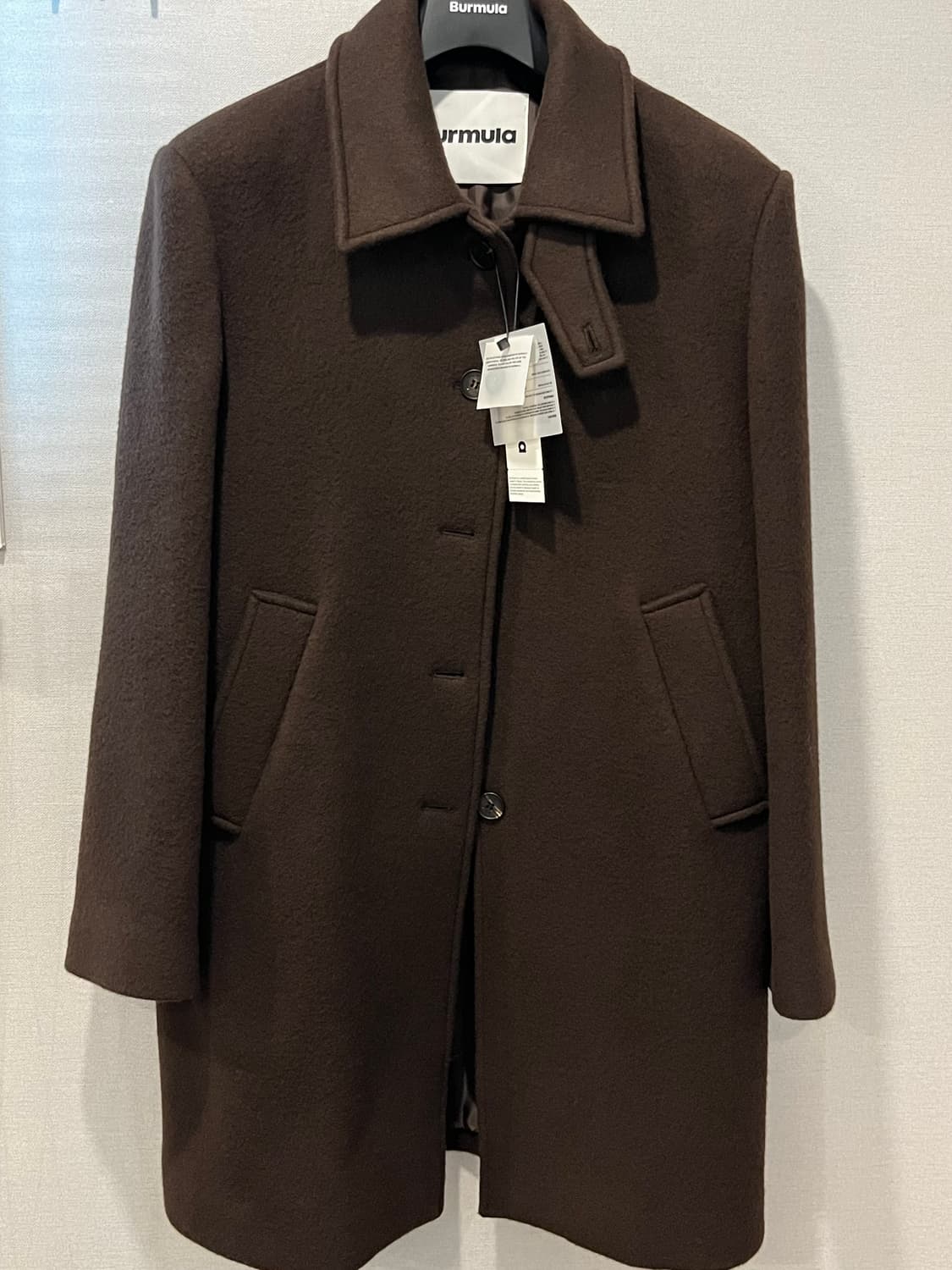 (새상품) 버뮬라 싱글 코트 하프코트 브라운 상품이미지3