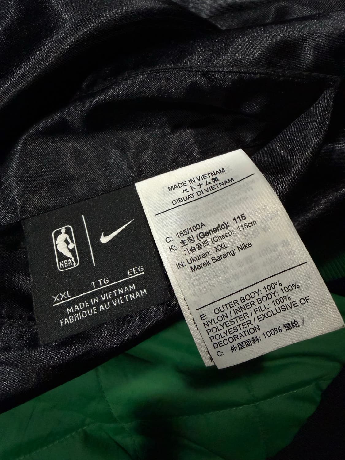 Nike 나이키 NBA 보스턴 셀틱스 사틴 봄버 자켓 상품이미지5