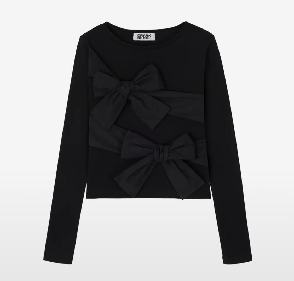 크랭크 더블 리본 타이드 탑 상품이미지1