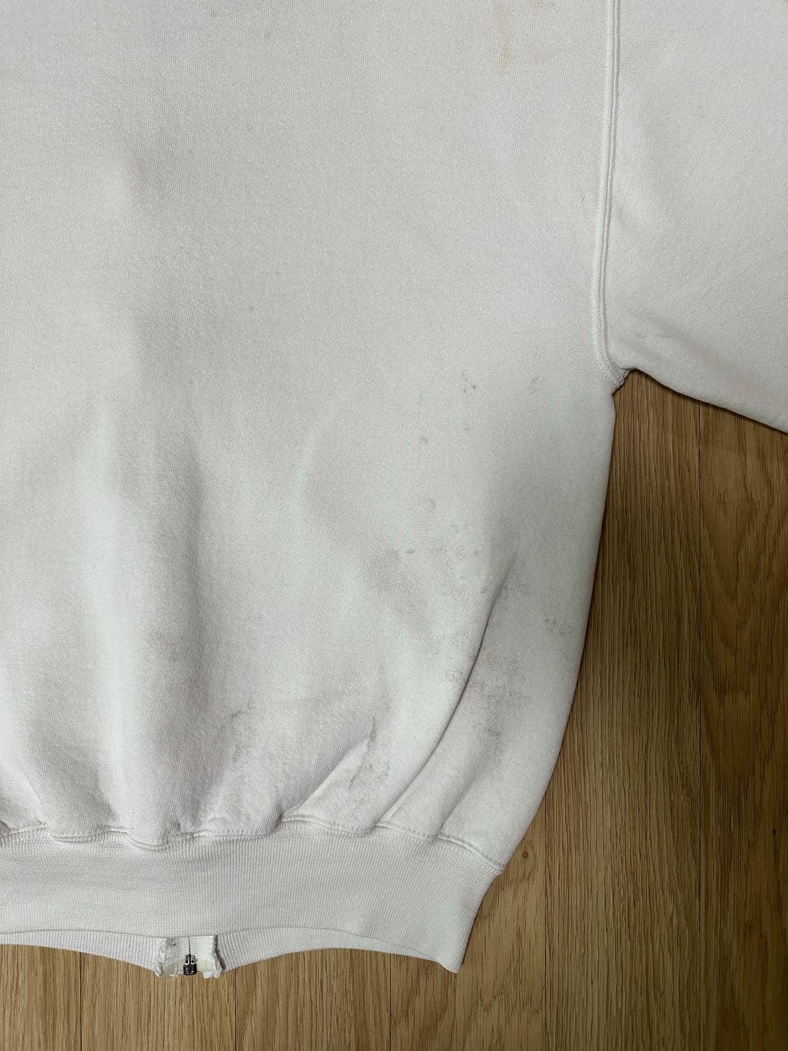 90s 빈티지 러셀 후드집업 화이트 M USA 상품이미지5