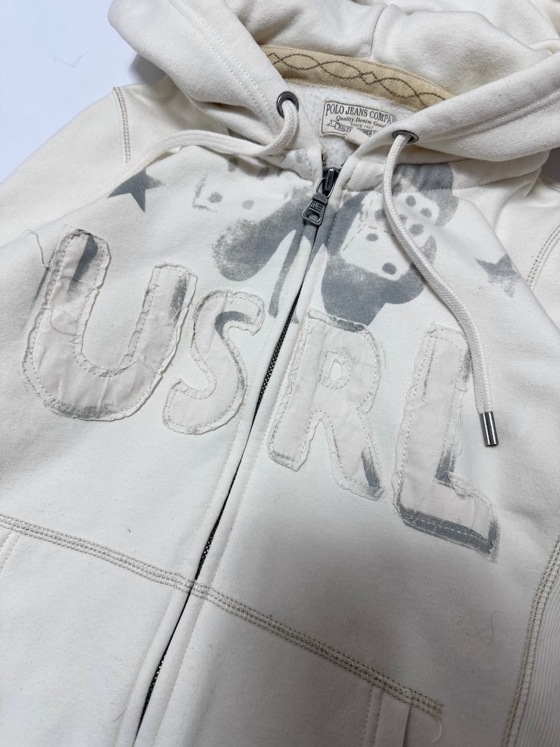 폴로 랄프로렌 USRL 크림 후드집업 상품이미지4