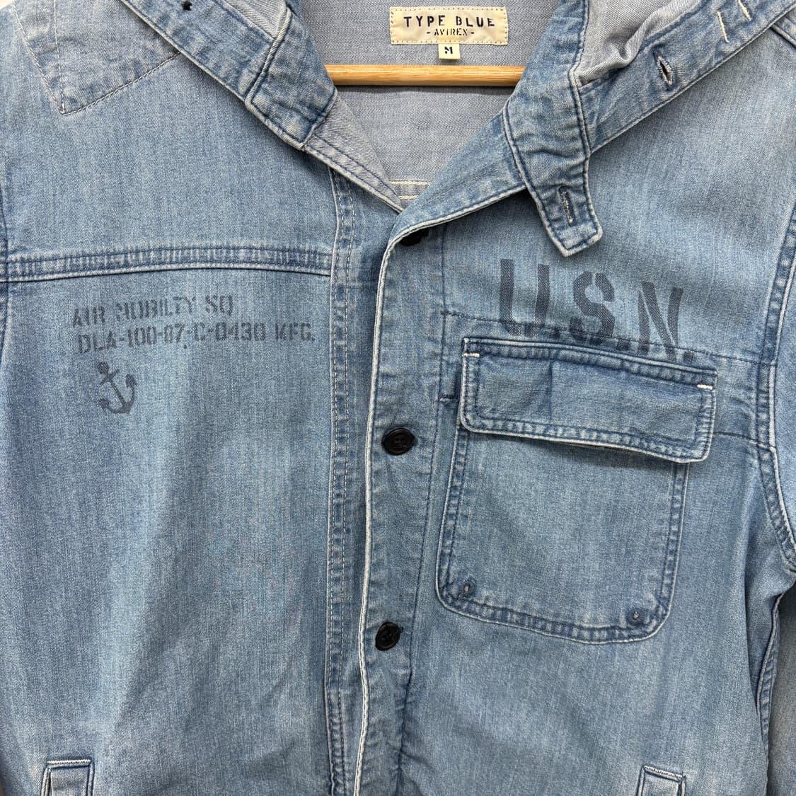 아비렉스 후드 데님  셔츠자켓 남m 상품이미지2