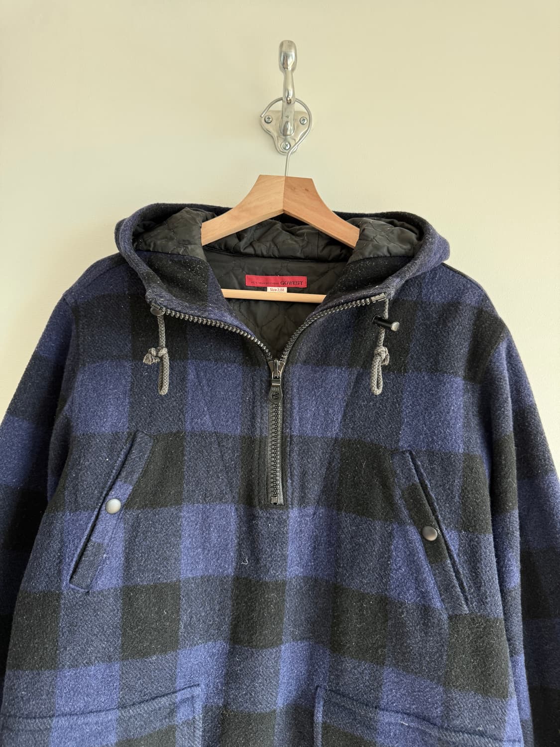 GOWEST 체커보드 울 아노락(riri zip) 상품이미지2