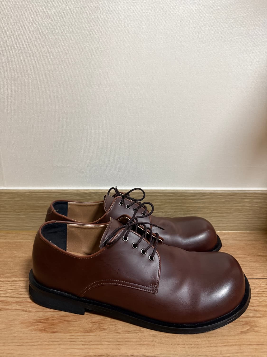 (270size) 빈티지 레더 브라운 더비슈즈 상품이미지2
