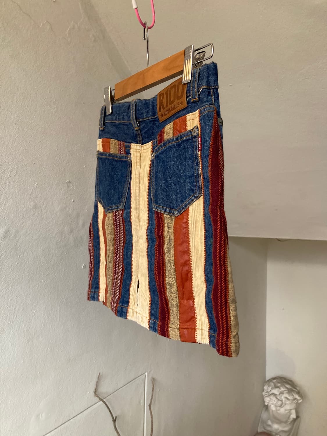 *KIDS* 에스닉 스트라이프 패치 데님 스커트 상품이미지6