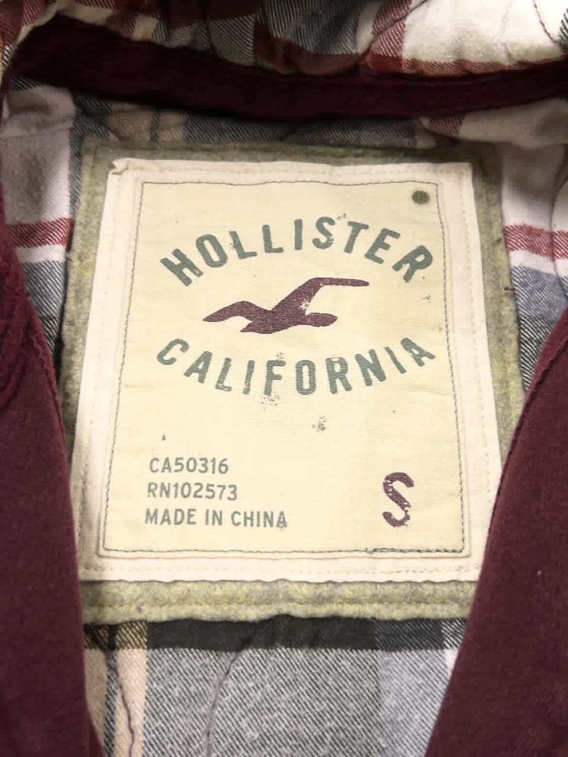 홀리스터 버건디 헤비스웻 후드집업 상품이미지8