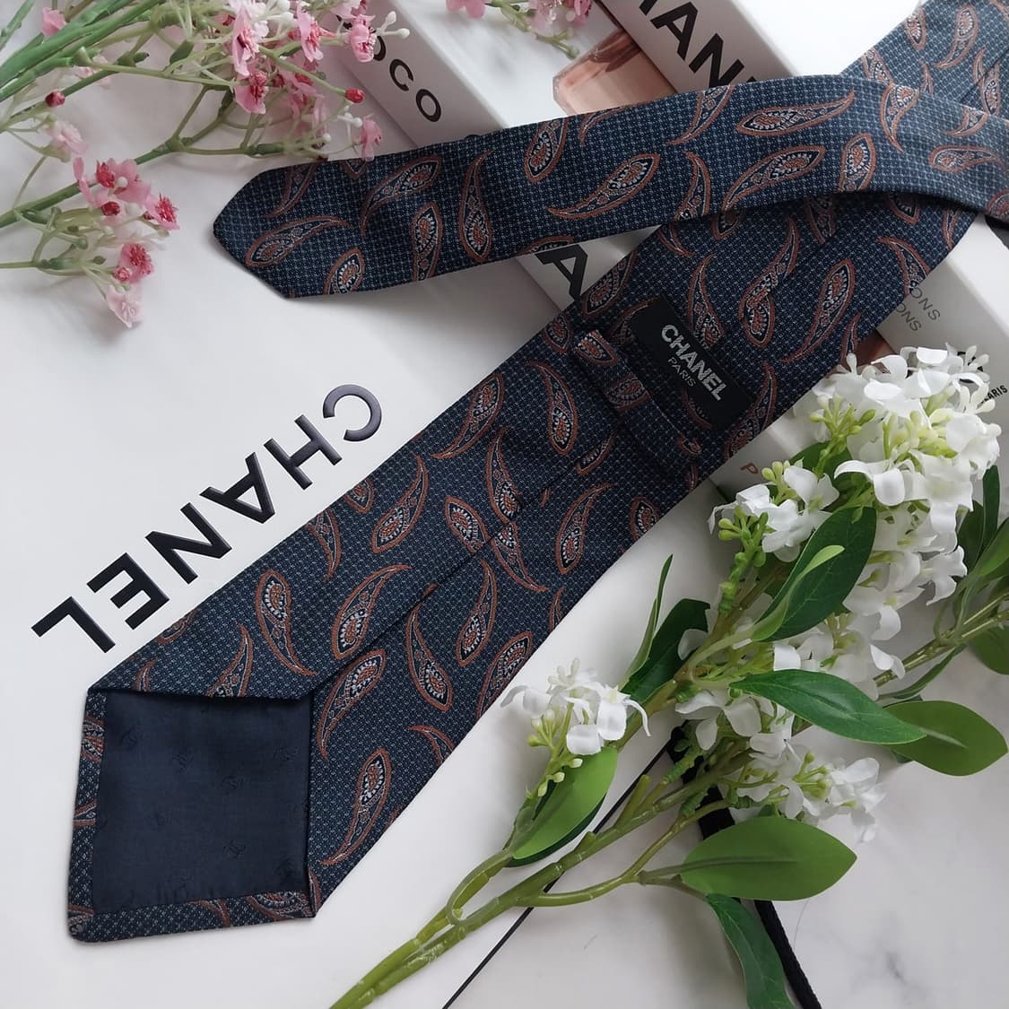 샤넬 넥타이 다크네이비 페이즐리 패턴 A+등급 K2230
 상품이미지5