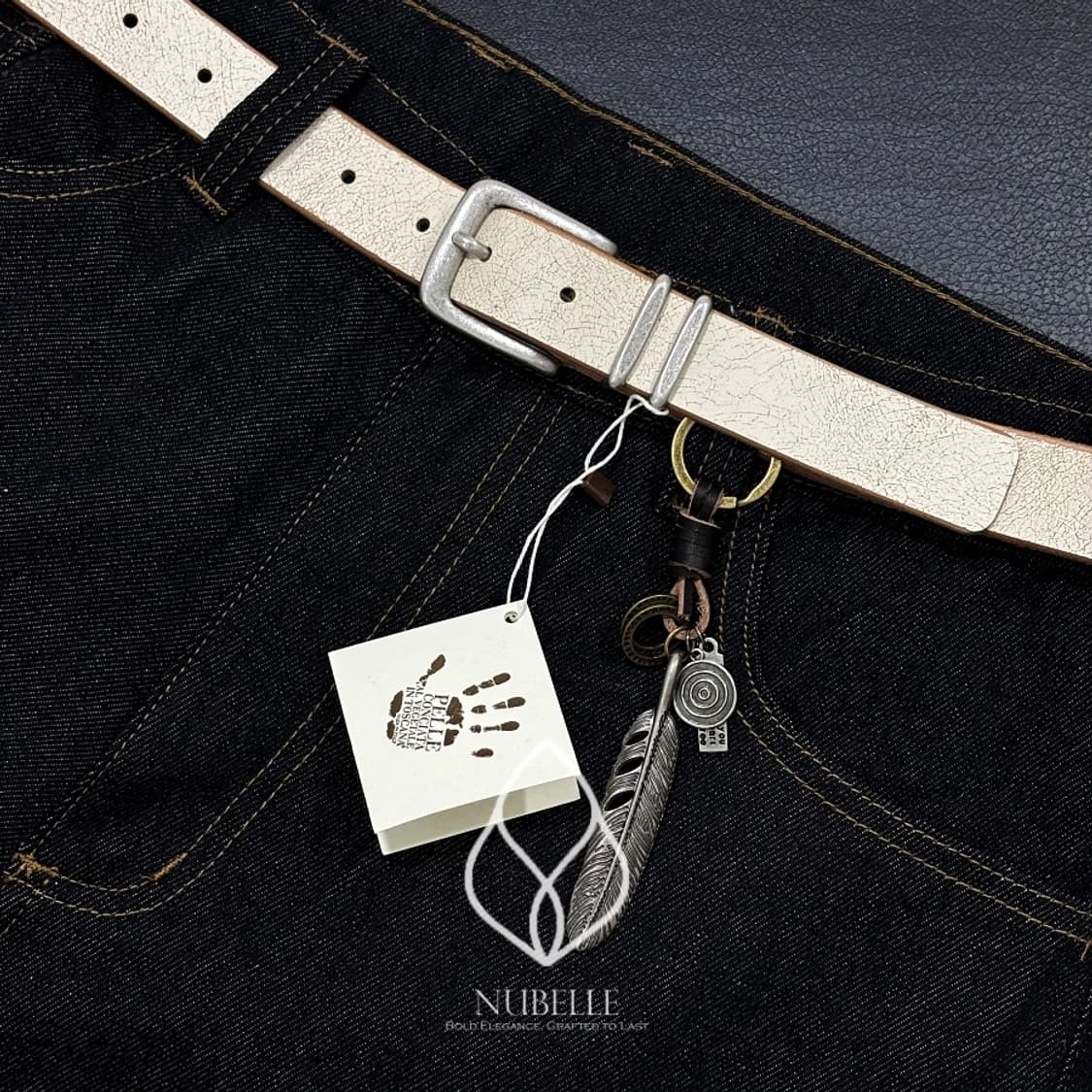 🌗 Vera pelle crack belt / 베라펠레 크랙 가죽 벨트 상품이미지1