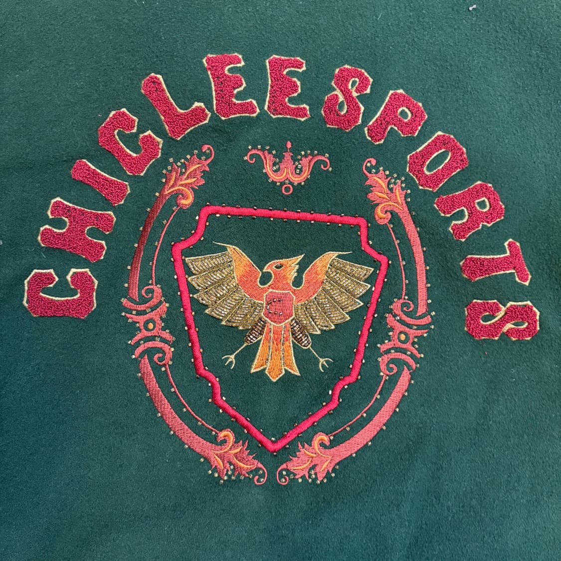 90s 칙리 레더 울 바시티 자켓 상품이미지10