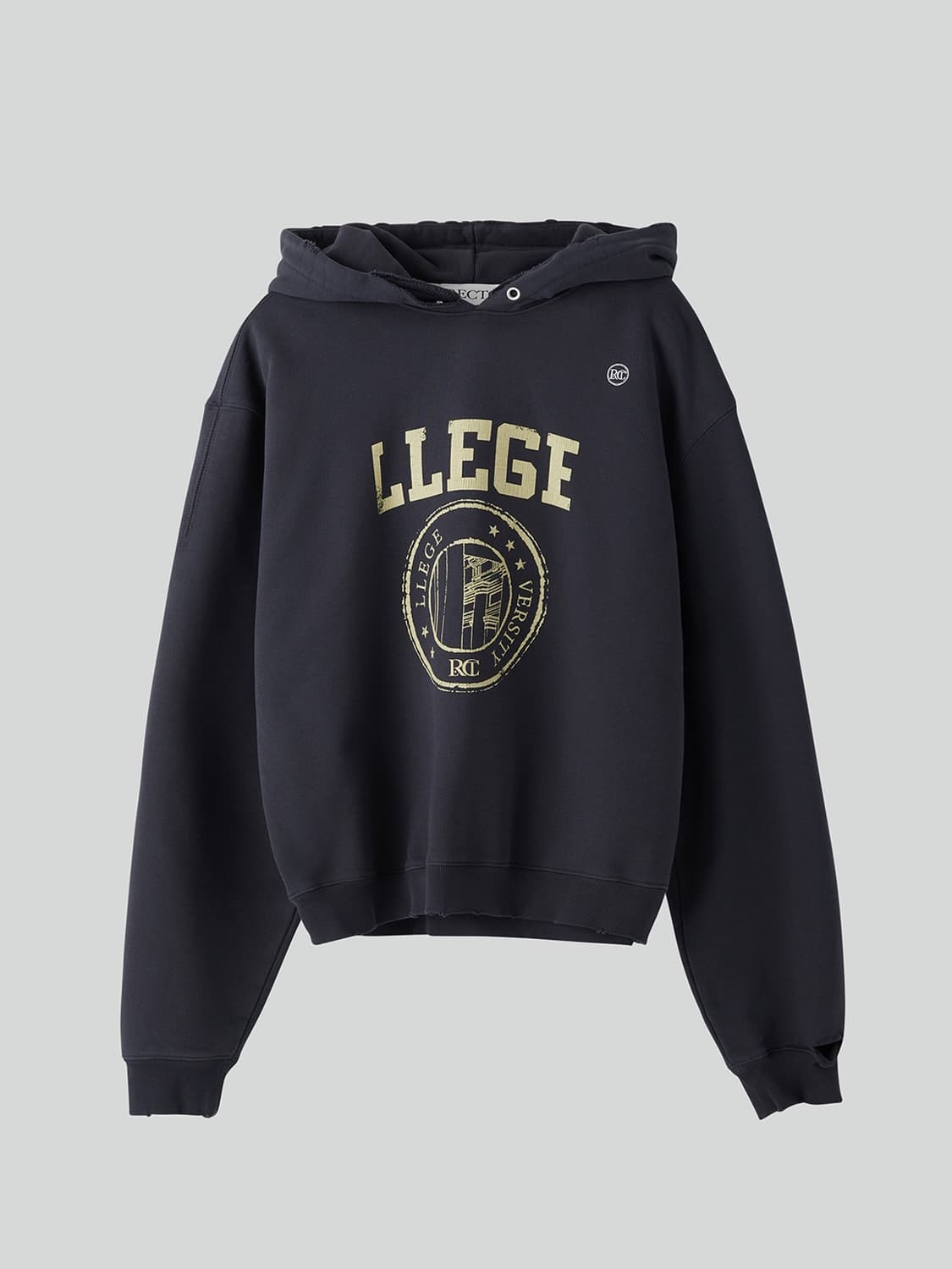 렉토 LLEGE 로고 후드티 차콜 상품이미지1