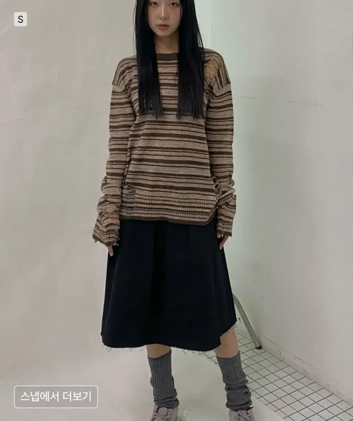 밀로우먼 컷오프 플리츠 스커트 블랙 상품이미지3