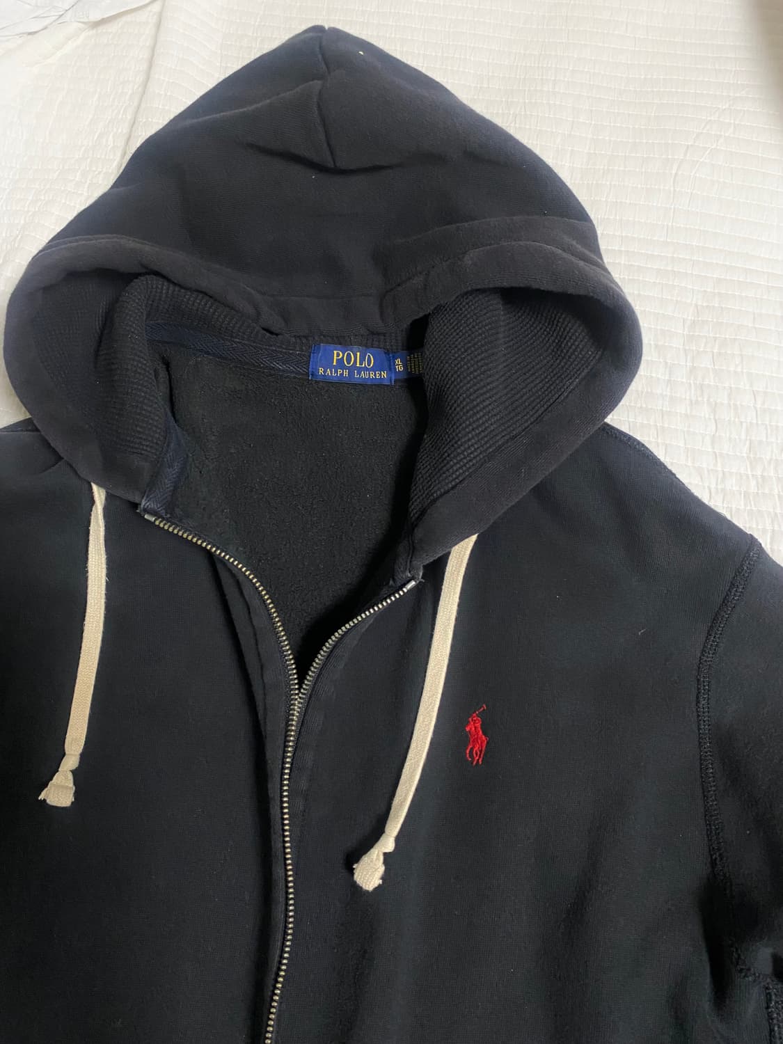 폴로 랄프로렌 검정 기모 후드집업(XL) 상품이미지2